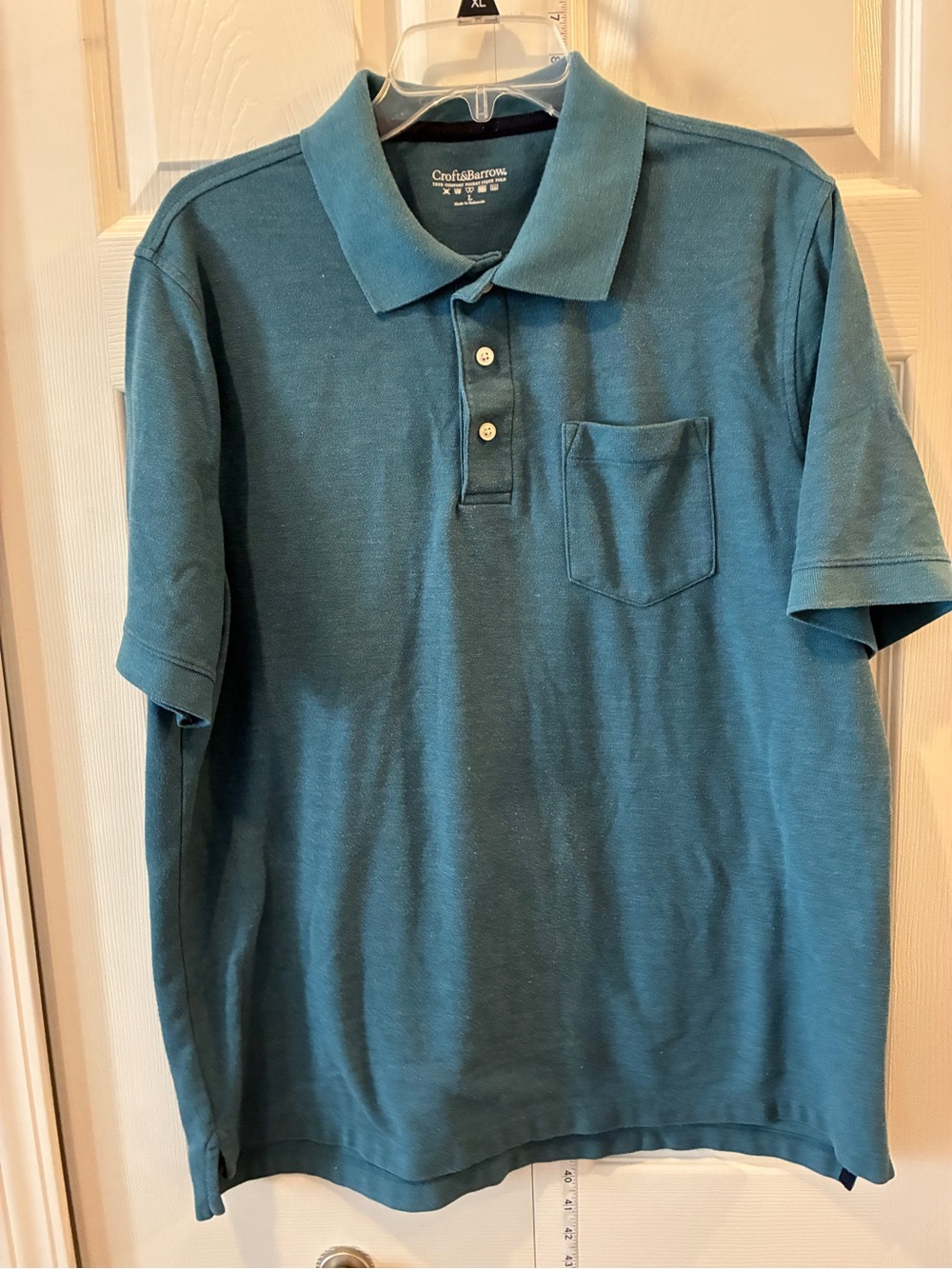 croft & barrow Teal Green Short-Sleeve Polo with Chest Pocket - Men